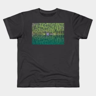 Trees at Lake Braies Kids T-Shirt